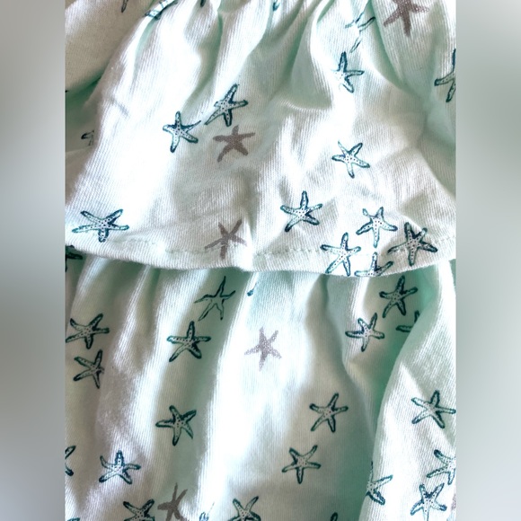 Baby Girls Infant 3-6 Months Old Navy Aqua Sea star print layered tank top flowy - Picture 2 of 5